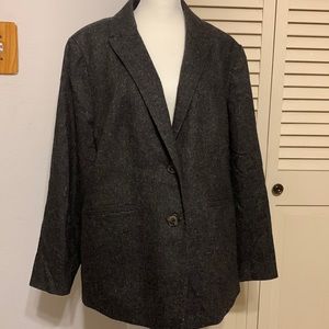 Talbots wool grey tweed suit jacket size 18WP
